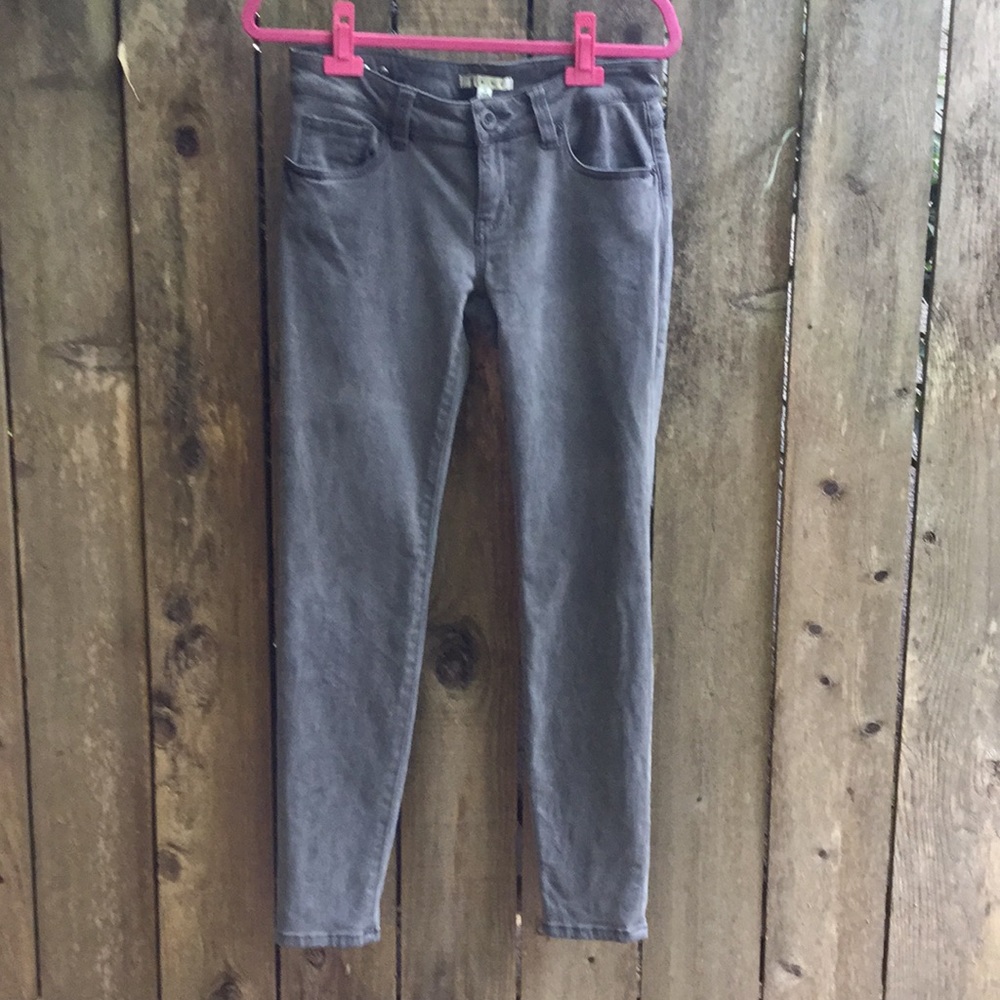 CAbi gray brushed denim straight-leg jeans 4